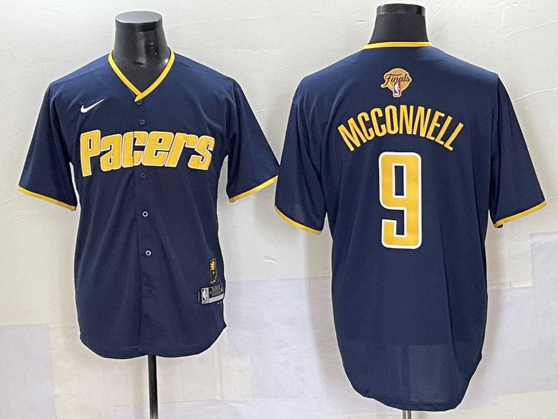 Men 2025 Indiana Pacers #9 Mcconnell Blue Joint Name NBA Jersey style 4->->NBA Jersey